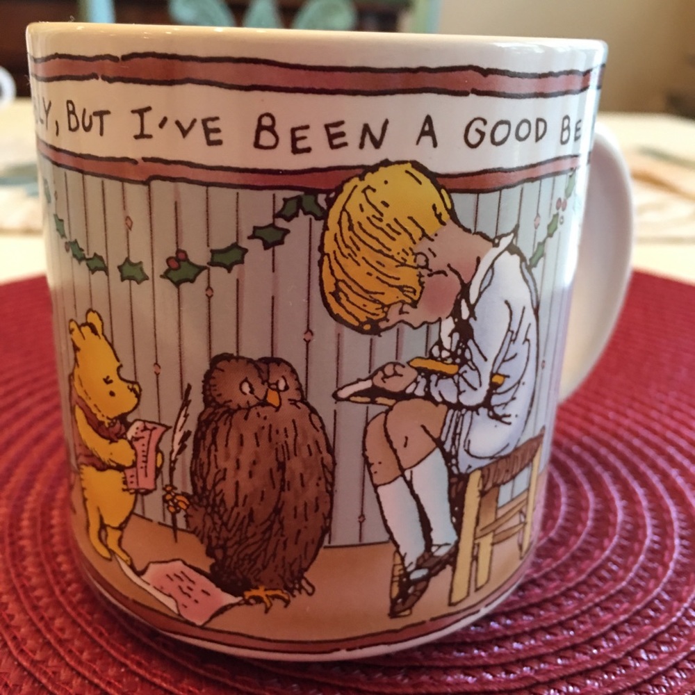 RARE Disney Pooh Christmas Mug
